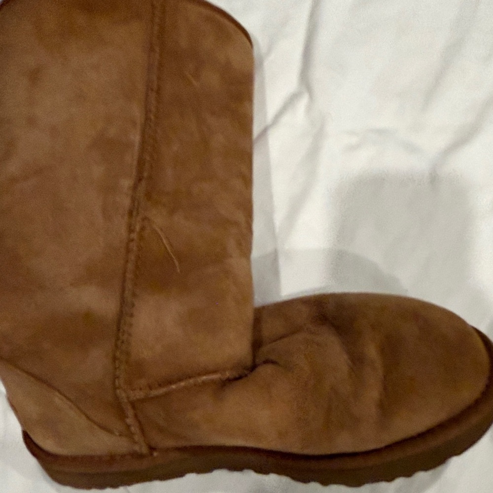 UGG Tall Suede Shearling Boots in Chestnut - Picture 4 of 12